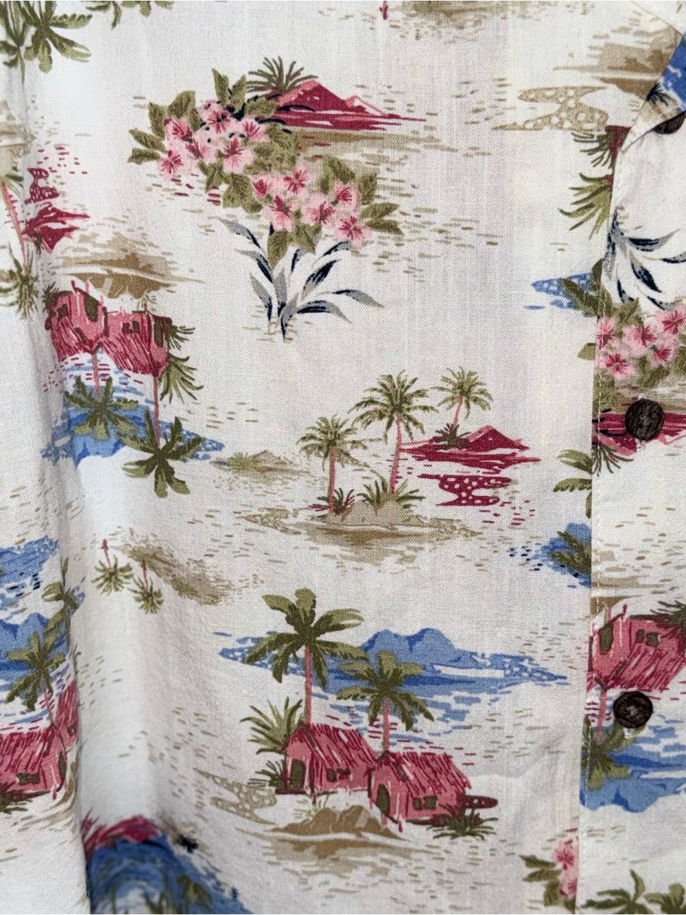 Men's XL Linen Blend Tropical Hawaiian Camp Shirt Beach Vacation Resort NWT - Picture 10 of 16